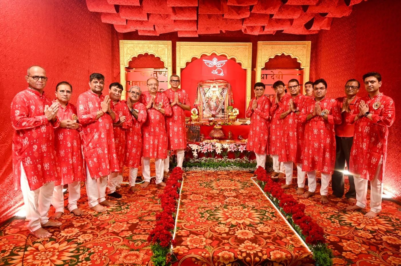 Organising team at the Durga mandap