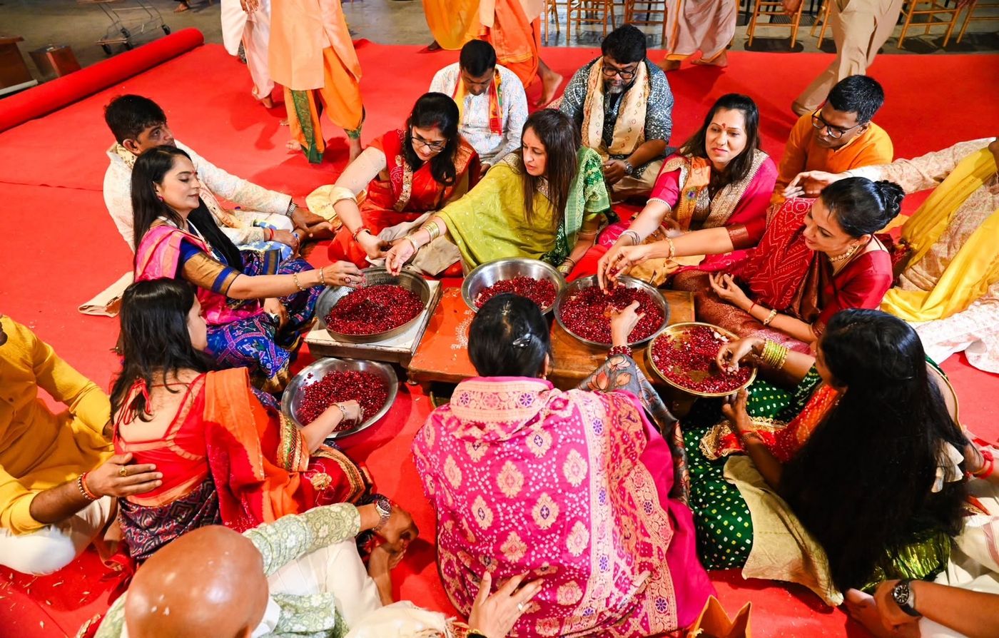 Devotees during the puja